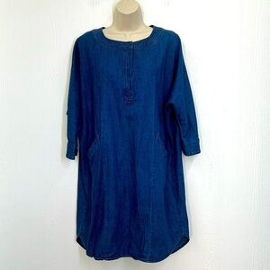 Urban Outfitters - BDG Chambray Denim Popover Shirt Pocket Dress Size Medium